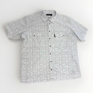 Truewerk Shirt Mens Size 2XL Cloud Short Sleeve Button Up White Snap